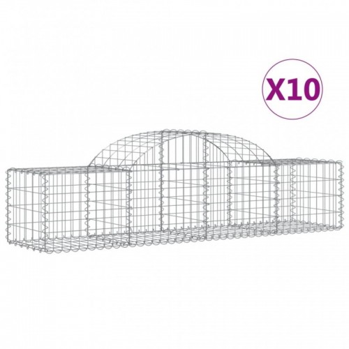 10 db íves horganyzott vas gabion kosár 200x50x40|60 cm