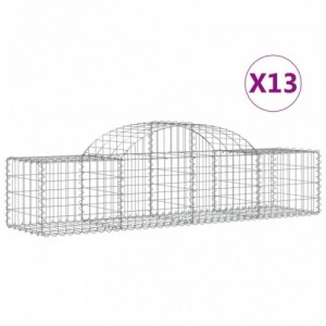 13 db íves horganyzott vas gabion kosár 200x50x40|60 cm