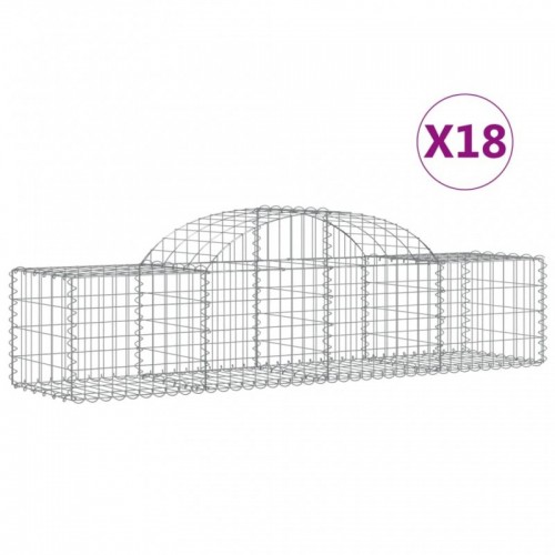 18 db íves horganyzott vas gabion kosár 200x50x40|60 cm