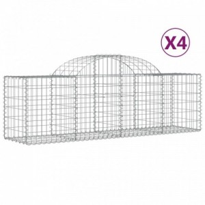 4 db íves horganyzott vas gabion kosár 200x50x60|80 cm