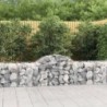 4 db íves horganyzott vas gabion kosár 200x50x60|80 cm