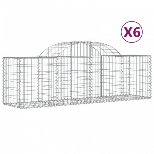 6 db íves horganyzott vas gabion kosár 200x50x60|80 cm