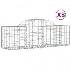 8 db íves horganyzott vas gabion kosár 200x50x60|80 cm