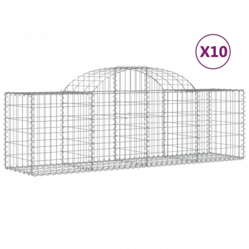 10 db íves horganyzott vas gabion kosár 200x50x60|80 cm