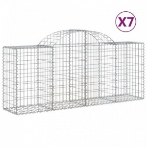 7 db íves horganyzott vas gabion kosár 200x50x80|100 cm