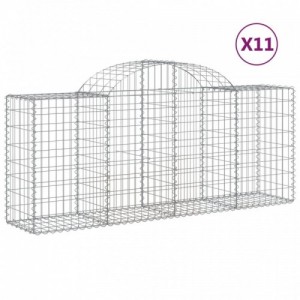 11 db íves horganyzott vas gabion kosár 200x50x80|100 cm