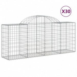 30 db íves horganyzott vas gabion kosár 200x50x80|100 cm