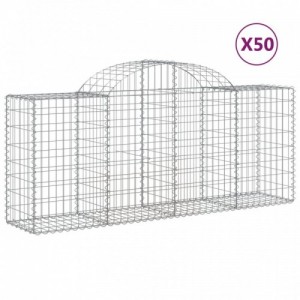 50 db íves horganyzott vas gabion kosár 200x50x80|100 cm