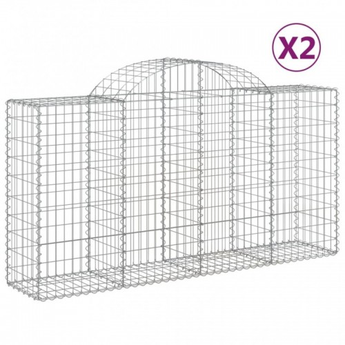 2 db íves horganyzott vas gabion kosár 200 x 50 x 100|120 cm