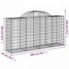 2 db íves horganyzott vas gabion kosár 200 x 50 x 100|120 cm