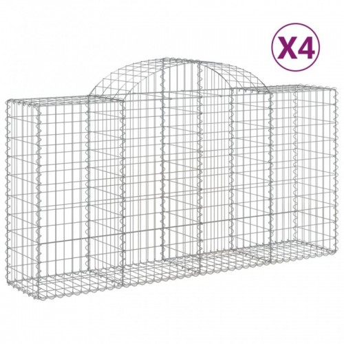 4 db íves horganyzott vas gabion kosár 200 x 50 x 100|120 cm