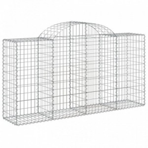 4 db íves horganyzott vas gabion kosár 200 x 50 x 100|120 cm