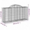 4 db íves horganyzott vas gabion kosár 200 x 50 x 100|120 cm