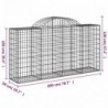 5 db íves horganyzott vas gabion kosár 200 x 50 x 100|120 cm