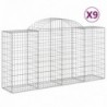 9 db íves horganyzott vas gabion kosár 200 x 50 x 100|120 cm