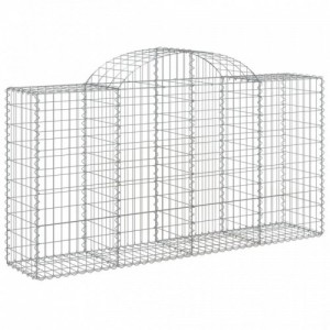 10 db íves horganyzott vas gabion kosár 200 x 50 x 100|120 cm