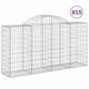 15 db íves horganyzott vas gabion kosár 200x50x100|120 cm