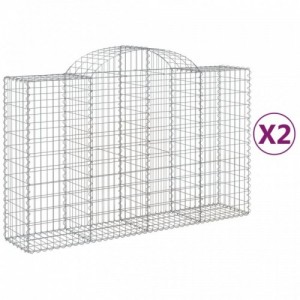 2 db íves horganyzott vas gabion kosár 200x50x120|140 cm