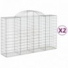 2 db íves horganyzott vas gabion kosár 200x50x120|140 cm