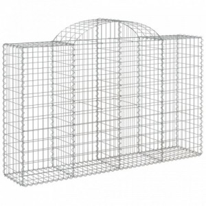 2 db íves horganyzott vas gabion kosár 200x50x120|140 cm