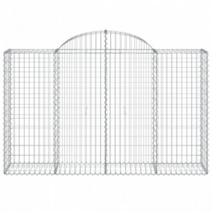 2 db íves horganyzott vas gabion kosár 200x50x120|140 cm