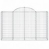 2 db íves horganyzott vas gabion kosár 200x50x120|140 cm