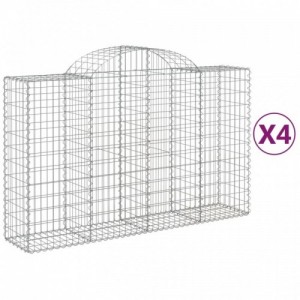 4 db íves horganyzott vas gabion kosár 200x50x120|140 cm