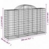 4 db íves horganyzott vas gabion kosár 200x50x120|140 cm