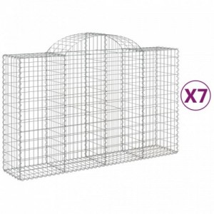 7 db íves horganyzott vas gabion kosár 200x50x120|140 cm