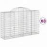 8 db íves horganyzott vas gabion kosár 200x50x120|140 cm