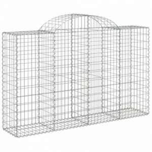 8 db íves horganyzott vas gabion kosár 200x50x120|140 cm