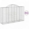 11 db íves horganyzott vas gabion kosár 200x50x120|140 cm