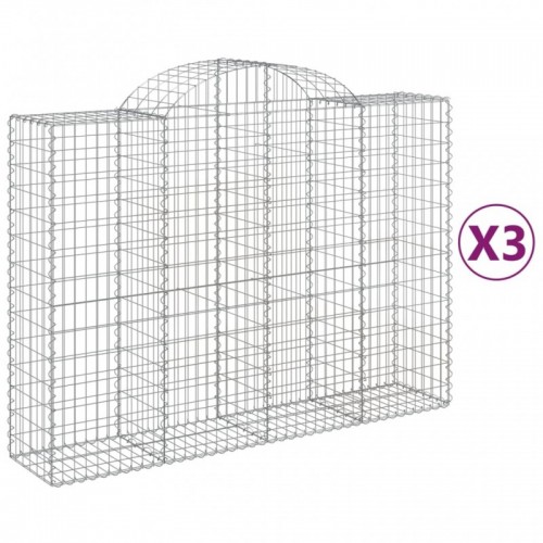 3 db íves horganyzott vas gabion kosár 200x50x140|160 cm