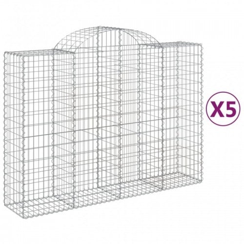 5 db íves horganyzott vas gabion kosár 200x50x140|160 cm