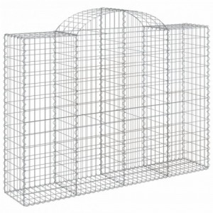 6 db íves horganyzott vas gabion kosár 200x50x140|160 cm