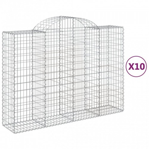 10 db íves horganyzott vas gabion kosár 200x50x140|160 cm