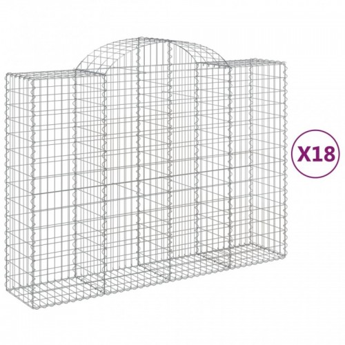 18 db íves horganyzott vas gabion kosár 200x50x140|160 cm