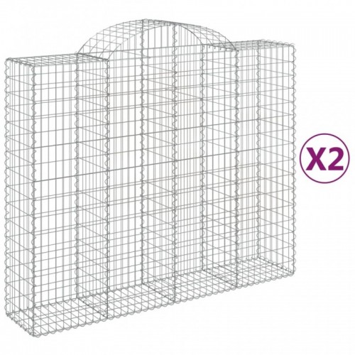 2 db íves horganyzott vas gabion kosár 200x50x160|180 cm