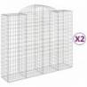 2 db íves horganyzott vas gabion kosár 200x50x160|180 cm