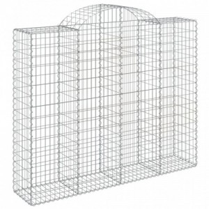 2 db íves horganyzott vas gabion kosár 200x50x160|180 cm