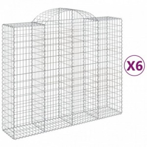 6 db íves horganyzott vas gabion kosár 200x50x160|180 cm