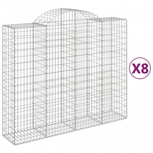 8 db íves horganyzott vas gabion kosár 200x50x160|180 cm