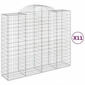 11 db íves horganyzott vas gabion kosár 200x50x160|180 cm