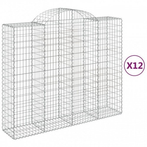 12 db íves horganyzott vas gabion kosár 200x50x160|180 cm