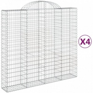 4 db íves horganyzott vas gabion kosár 200x50x180|200 cm