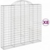 8 db íves horganyzott vas gabion kosár 200x50x180|200 cm