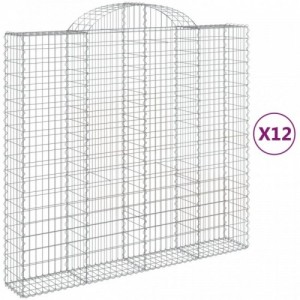 12 db íves horganyzott vas gabion kosár 200x50x180|200 cm