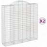 2 db íves horganyzott vas gabion kosár 200x50x200|220 cm