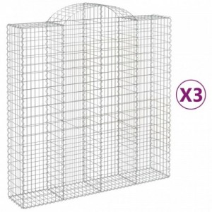 3 db íves horganyzott vas gabion kosár 200x50x200|220 cm