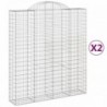 2 db íves horganyzott vas gabion kosár 200x50x220|240 cm